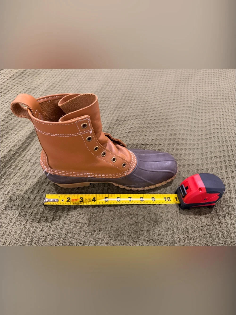 LL Bean Brown Leather & Dark Brown Rubber Duck Boots
